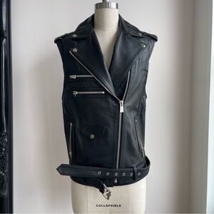 Anine Bing biker leather vest XS